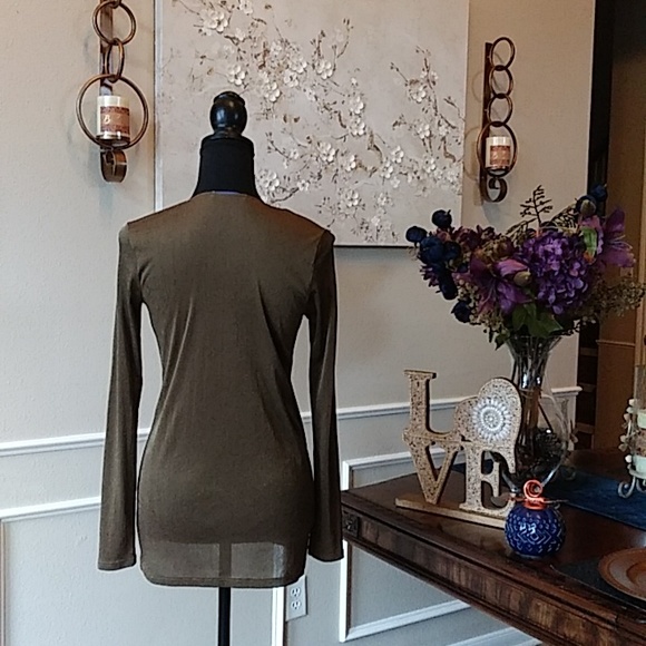 Zara Sparkly Long Sleeves V-Neck Top. Size M - Picture 8 of 17